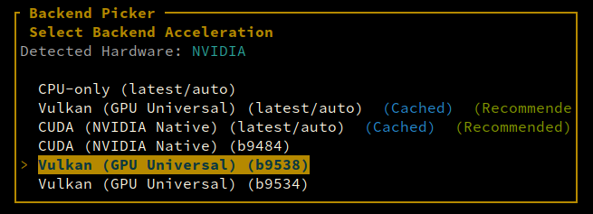 Backend Picker