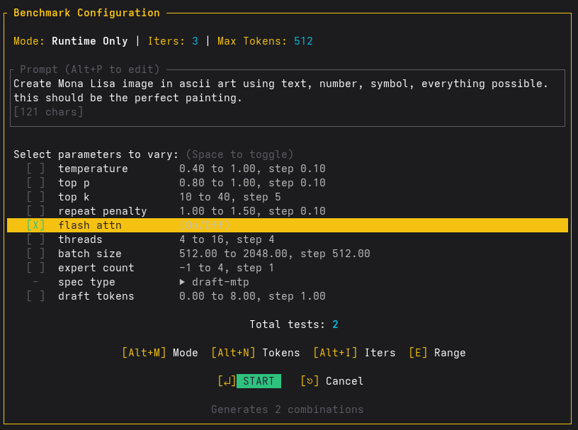 Benchmark Configuration