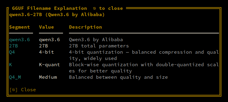 Model Info Panel