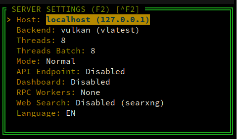 Server Settings