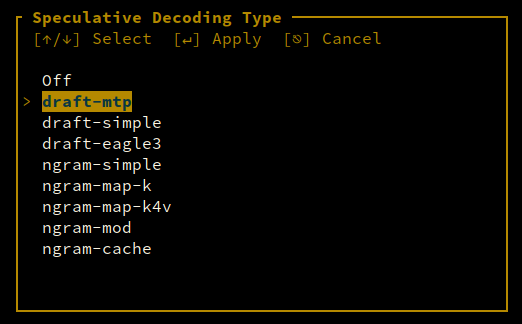 Speculative Decoding Settings