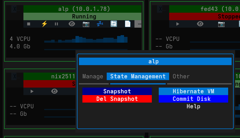 Streamlined VM Actions