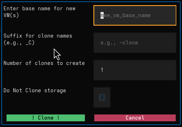 Mini clone interface