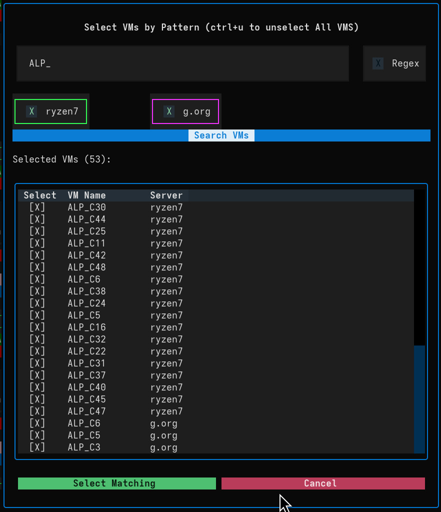 Pattern Selection Interface